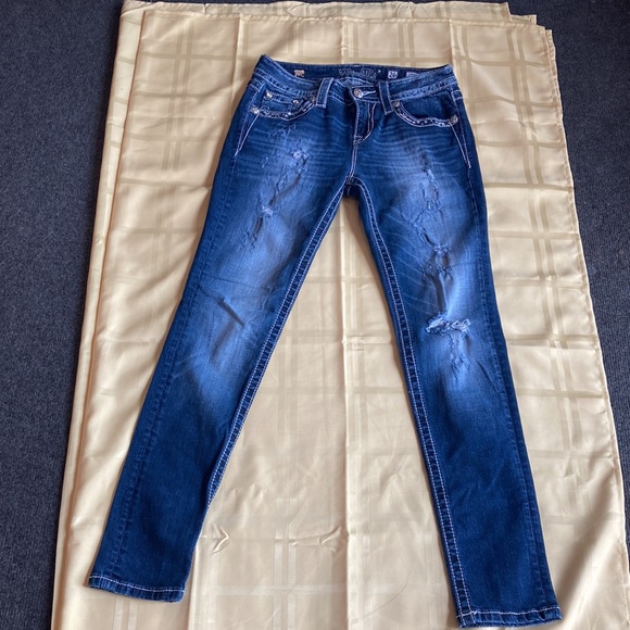Miss Me Ankle Skinny Stretch distressed Jeans  Size 26 - Picture 7 of 15